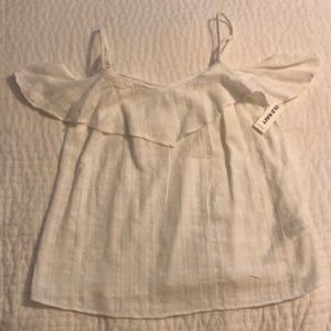 Brand new old navy white shoulder cut out top!